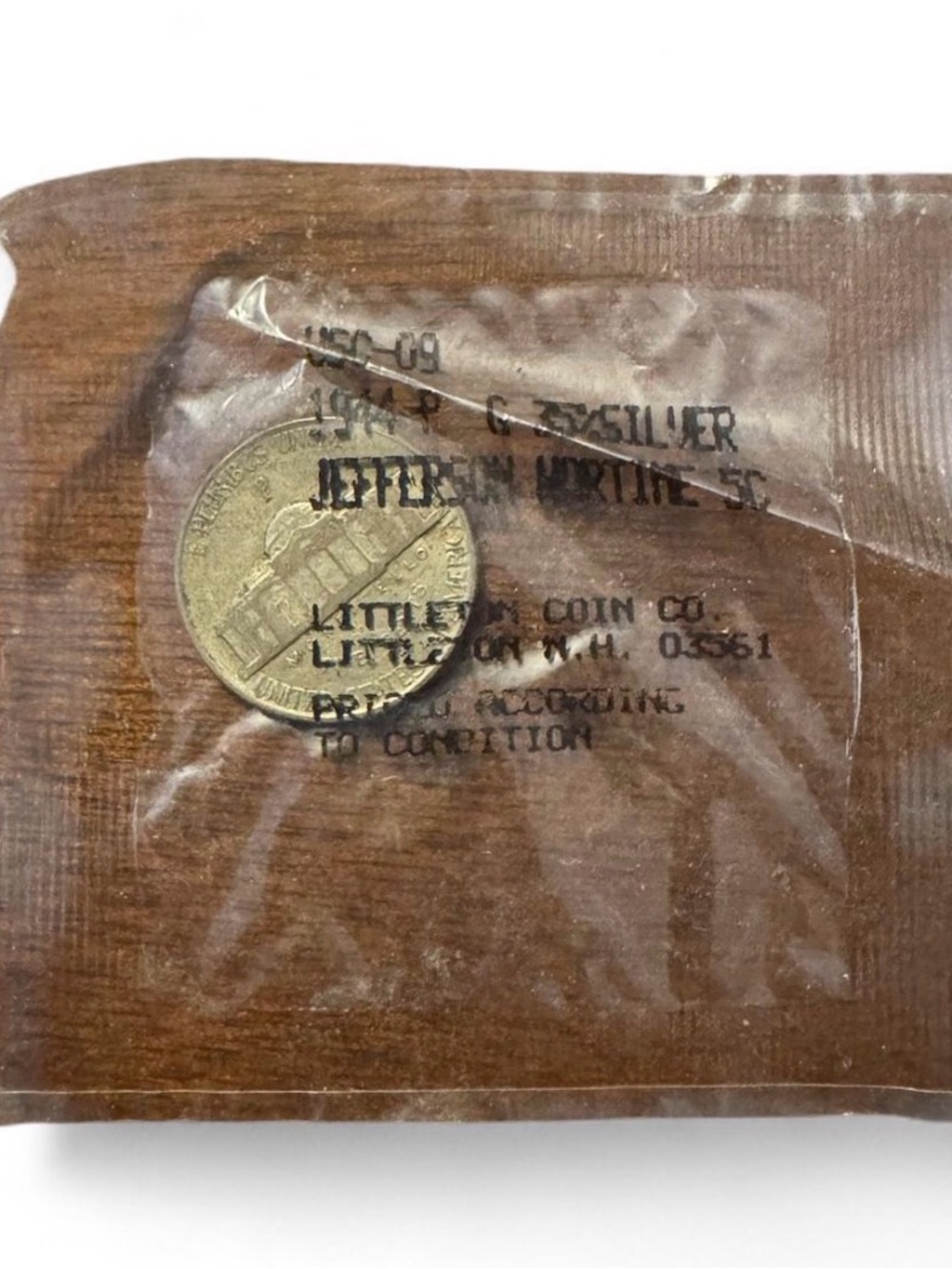 1944-P Jefferson Wartime Silver Nickel 35% Silver in Littleton Holder